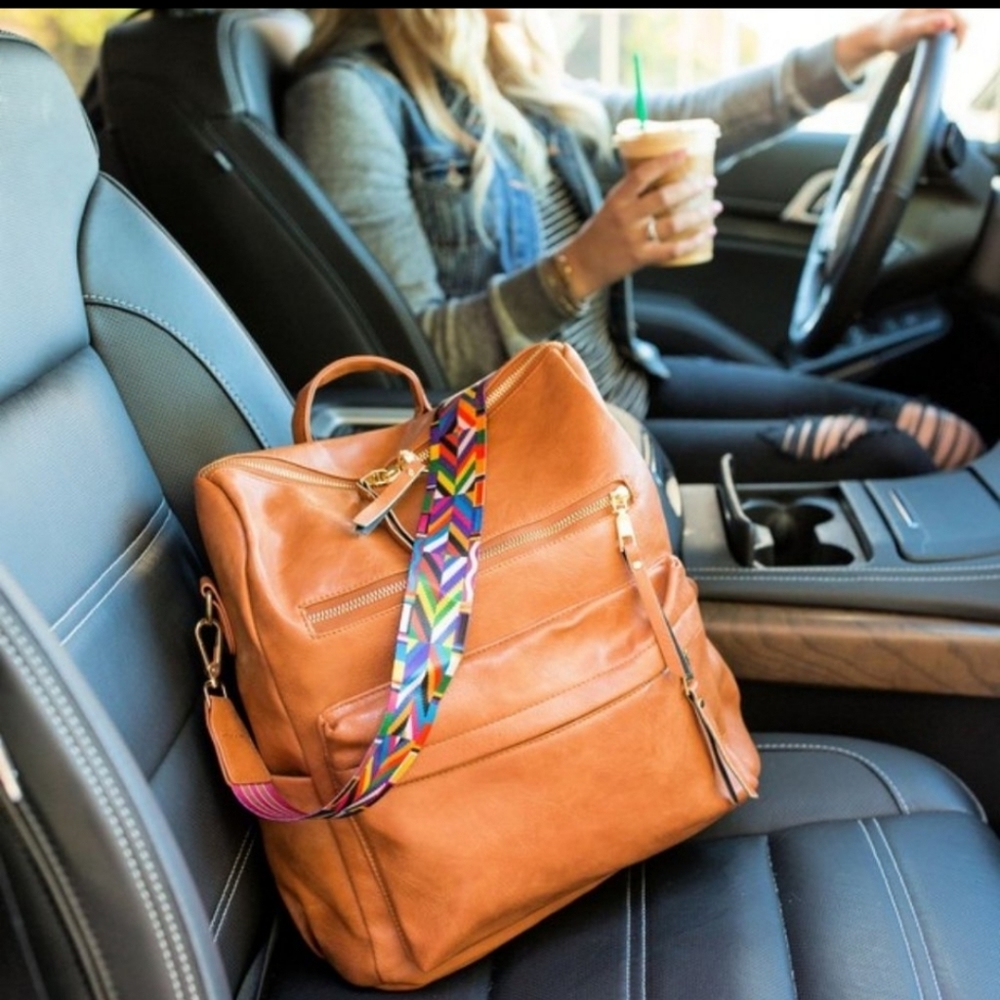 New Brown Soft Vegan Leather Tote Bag or Purse NWT - Picture 5 of 6